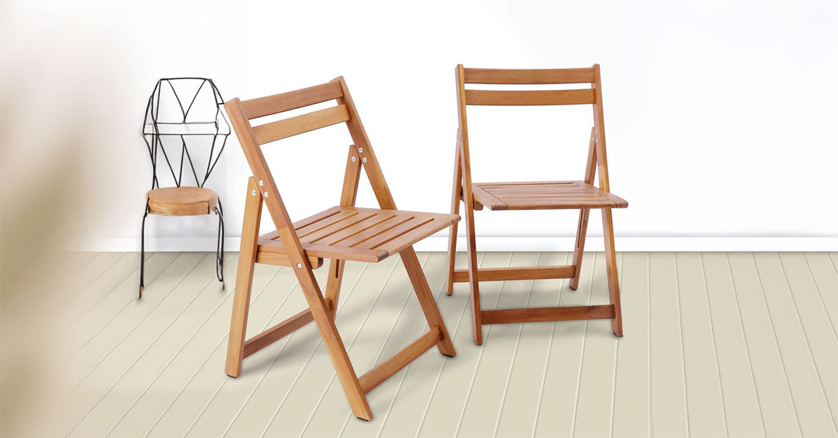 Acacia Wooden Folding Chairs Set for Patio & Garden 3 Acacia Wooden Folding Chairs Set for Patio & Garden
