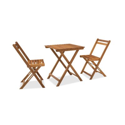 Folding Acacia Wood Bistro Set Outdoor Table and Chairs