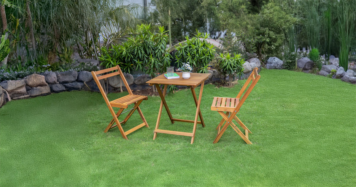 Folding Acacia Wood Bistro Set Outdoor Table and Chairs 2 Folding Acacia Wood Bistro Set Outdoor Table and Chairs
