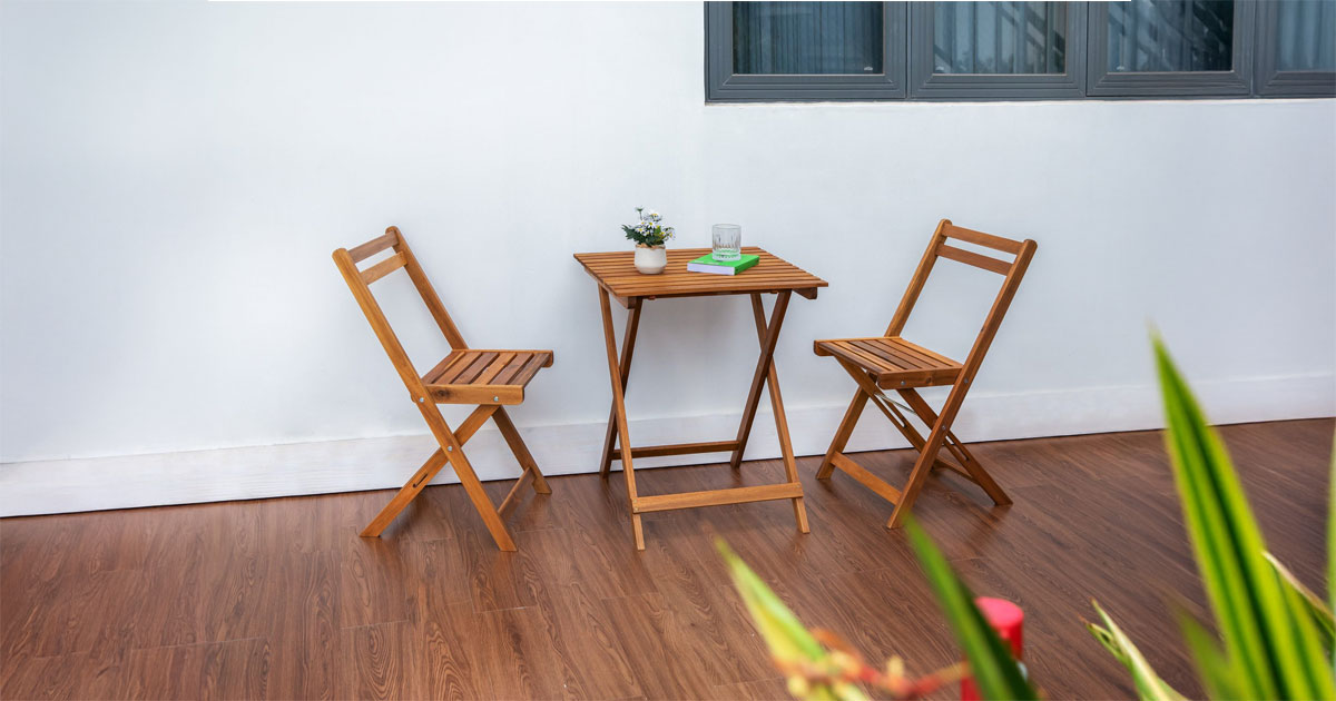 Folding Acacia Wood Bistro Set Outdoor Table and Chairs 3 Folding Acacia Wood Bistro Set Outdoor Table and Chairs