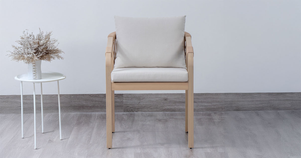 Marinee Acacia Wood Outdoor Dining Chair Set with Cushion