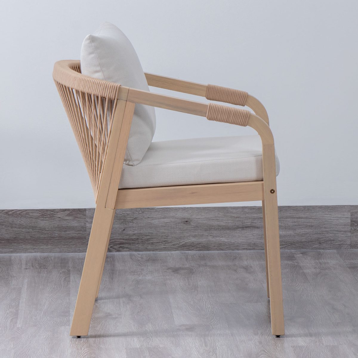 Marinee Acacia Wood Outdoor Dining Chair Set with Cushion