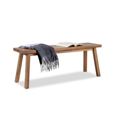 Solid Acacia Wood Bench for Entryway & Living Room