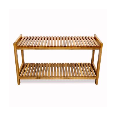 Tier Acacia Wood Shoe Rack Stackable Storage Shelf