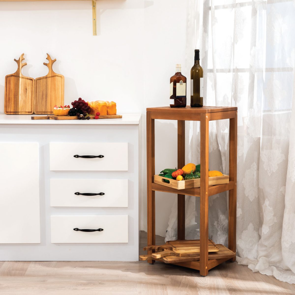 Arcbus 3-Tier Shelf – Stylish Wooden Storage for Modern Homes