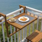 Balcony Hanging Table – Space-Saving Wooden Table for Small Outdoor Spaces