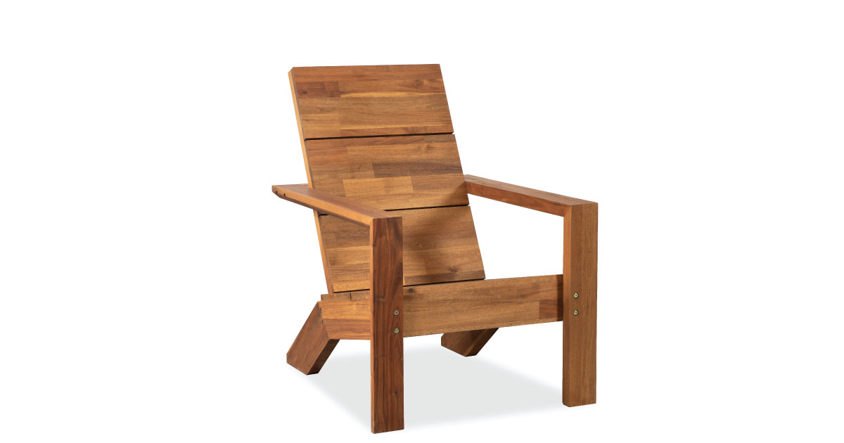 Nordic Scandi Adirondack Chair – Minimalist Wooden Outdoor Chair for Modern Living