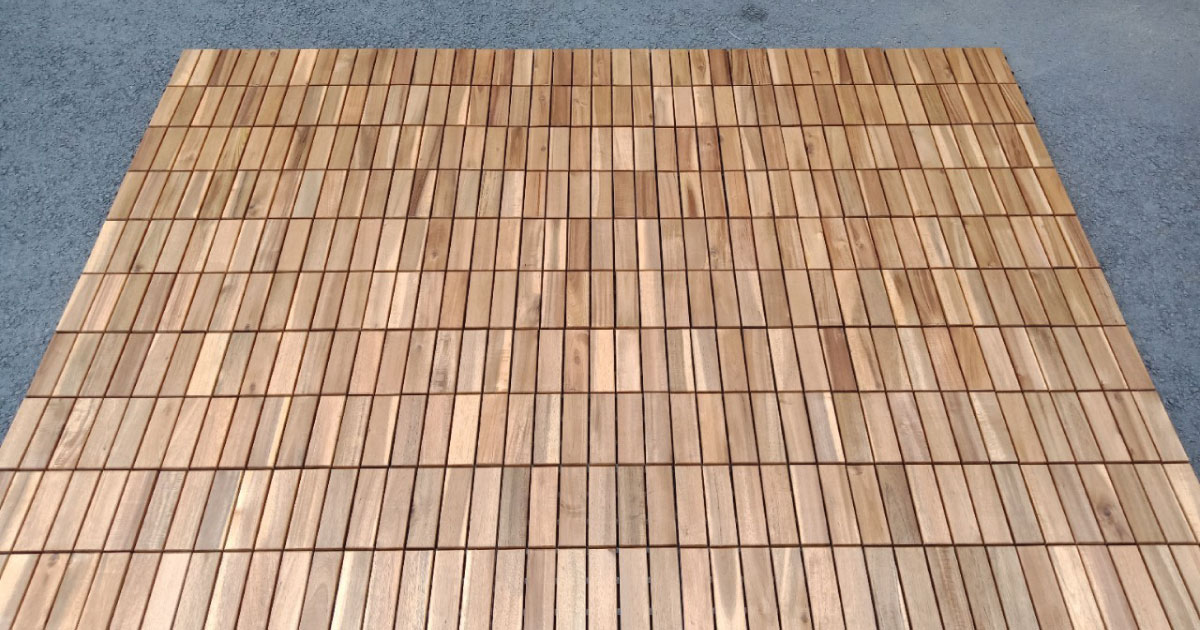 Decktile 12-Slat Parallel – Acacia Wood Interlocking Deck Tiles with Same-Direction Slats for Elegant Outdoor Flooring 2 Decktile 12-Slat Parallel – Acacia Wood Interlocking Deck Tiles with Same-Direction Slats for Elegant Outdoor Flooring