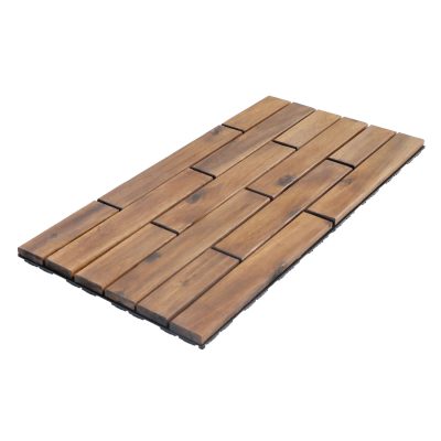 Decktile 15-Slat – Solid Acacia Wood Interlocking Deck Tiles for Patios, Balconies & Gardens