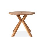Elios Round Garden Table – Elegant Wooden Outdoor Table for Patios and Gardens