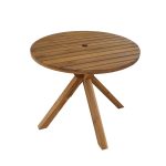 Elios Round Garden Table – Elegant Wooden Outdoor Table for Patios and Gardens