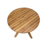 Elios Round Garden Table – Elegant Wooden Outdoor Table for Patios and Gardens
