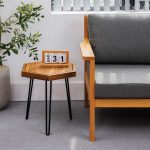 Hexagon Side Table – Modern Geometric Wooden Accent Table for Living Room & Patio
