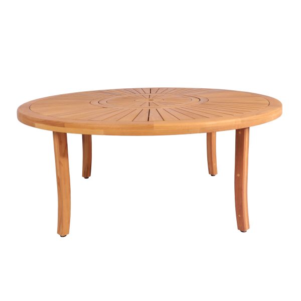 Royal Acacia Round Sunshine Dining Table – Elegant Solid Wood Table for Outdoor & Indoor Dining