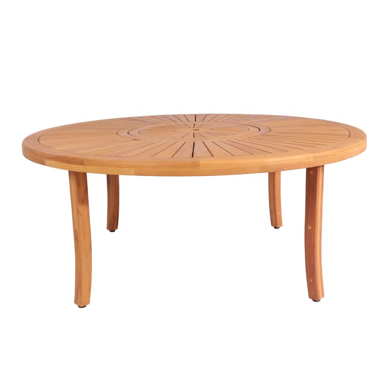 Royal Acacia Round Sunshine Dining Table – Elegant Solid Wood Table for Outdoor & Indoor Dining