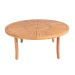 Royal Acacia Round Sunshine Dining Table – Elegant Solid Wood Table for Outdoor & Indoor Dining