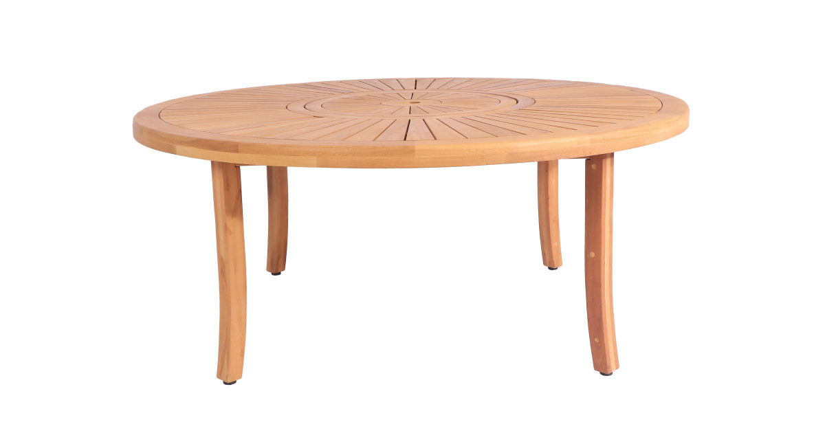 Royal Acacia Round Sunshine Dining Table – Elegant Solid Wood Table for Outdoor & Indoor Dining