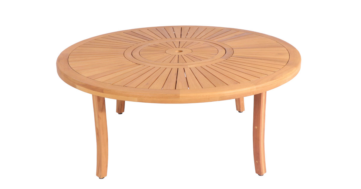 Royal Acacia Round Sunshine Dining Table – Elegant Solid Wood Table for Outdoor & Indoor Dining