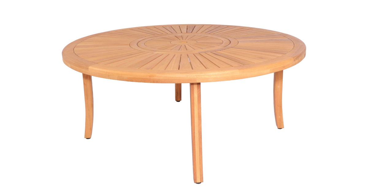 Royal Acacia Round Sunshine Dining Table – Elegant Solid Wood Table for Outdoor & Indoor Dining