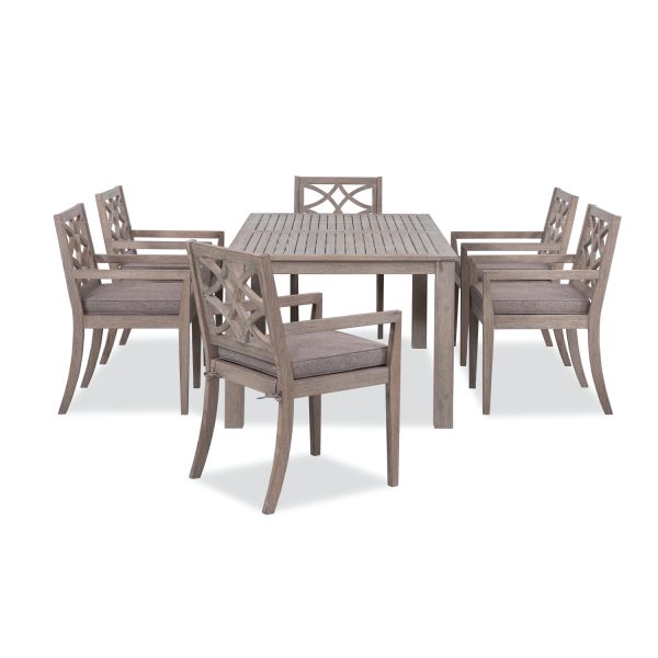 Weather Grey Lillian 7-Piece Outdoor Dining Set – Stylish & Durable Patio Dining Furniture