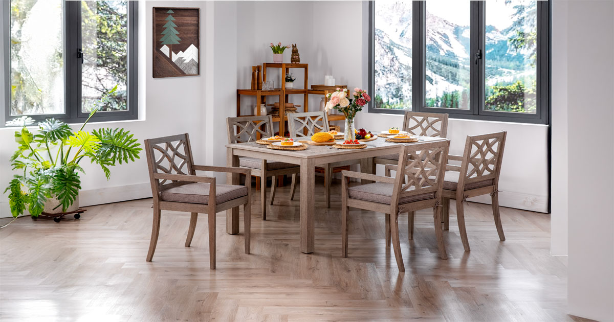 Weather Grey Lillian 7-Piece Outdoor Dining Set – Stylish & Durable Patio Dining Furniture 2 Weather Grey Lillian 7-Piece Outdoor Dining Set – Stylish & Durable Patio Dining Furniture